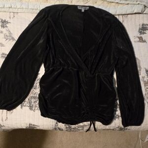 Black Wrap-Style Top